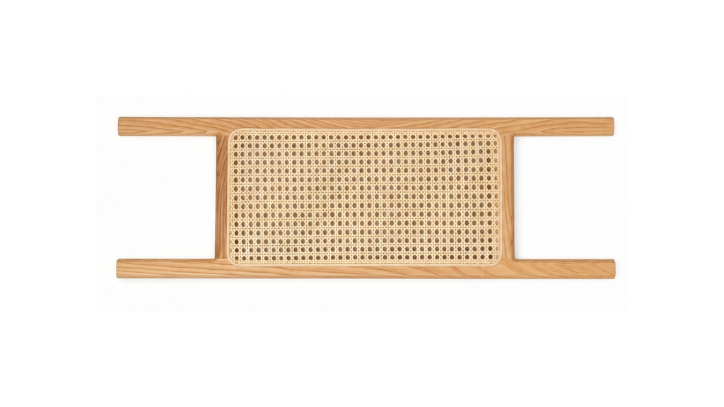 Curved Wood /cane extra wide seat