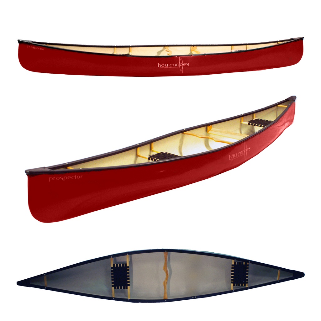Hou Prospector Wood Trim High Line Tandem in Red with Wood Gunwales (PRECDC019)